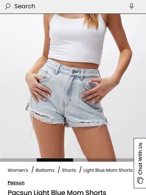 PacSun Light Wash High-Rise Mom Jean Shorts